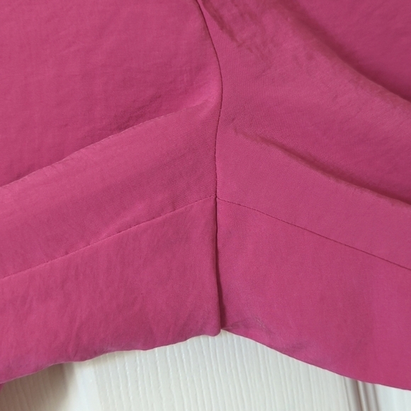 Anthropologie Classic Pleated High Waisted Cropped Wide Leg Trousers Hot Pink 4 - Picture 12 of 15